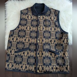 Pendleton Black and Tan Patterned Vest